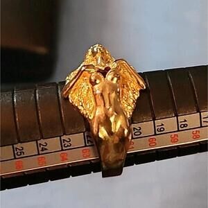 GOLD PLATED Take My Heart WOMAN ART NOUVEAU RING  WOMAN SZ 10